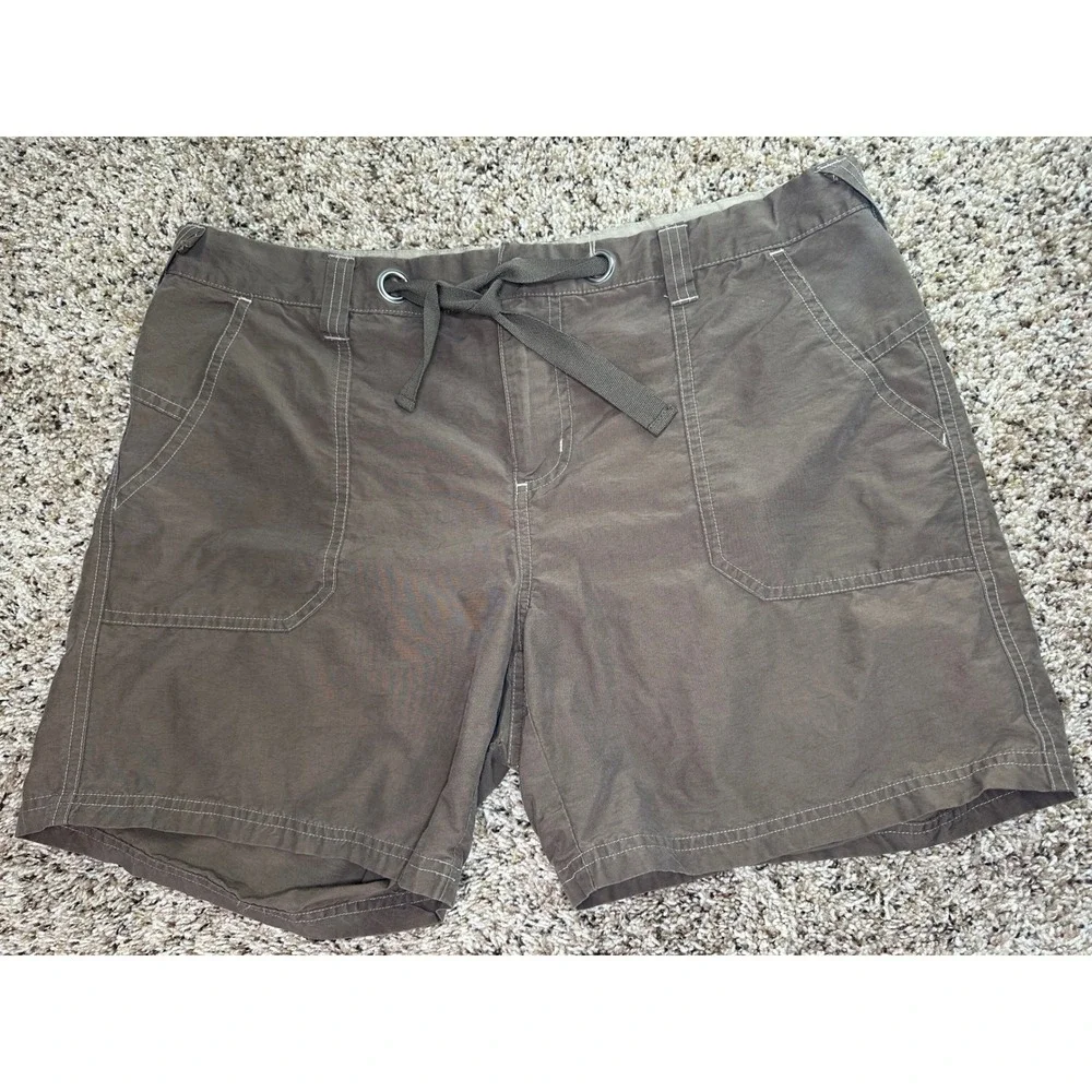 Columbia Womens‎ Brown Hiking Shorts Drawstring Cargo Size 6 Medium Classic